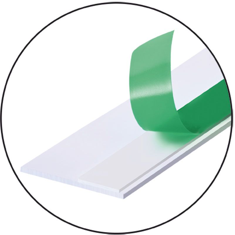 greenteQ PVC-Flachleisten mit abgerundeten Ecken und Schaumklebebband Produktbild BIGDET L