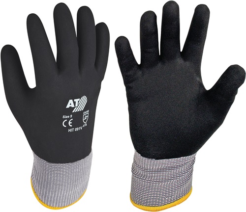 Handschuhe Größe 9 schwarz ASATEX Hit Flex V 3 Faden-Trägergewebe m.Nitrilschaum EN 388 Kategorie II Produktbild BIGPIC L