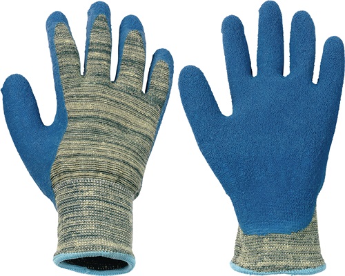 Schnittschutzhandschuhe Größe 10 grau/blau  Sharpflex Latex Para-Amid/Verbundgarn m.Krepp-Latex EN 388, EN 407 Kategorie II Produktbild BIGPIC L