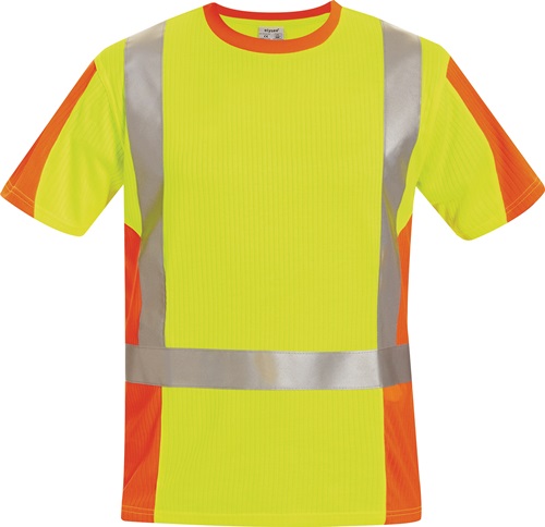 Warnschutz T-Shirt Größe L FELDTMANN Utrecht gelb/orange 75 % PES / 25 % CO Produktbild BIGPIC L