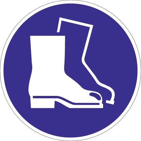 Gebotszeichen Fußschutz benutzen  ASR A1.3/DIN EN ISO 7010 Folie Produktbild BIGPIC L