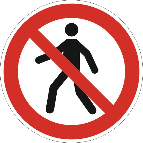Verbotszeichen ASR A1.3/DIN EN ISO 7010   Fußgänger verboten Kunststoff Produktbild BIGPIC L