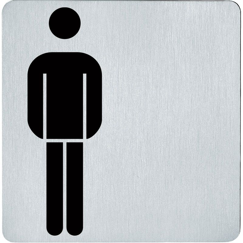 Hinweiszeichen Toilette Herren Edelstahl fein matt Produktbild BIGPIC L