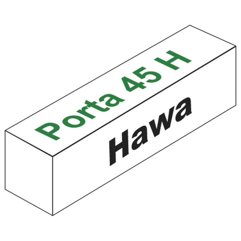 Garnitur Hawa Porta 45 H, für 1 Türe, mit Laufschiene, Alu, L= 2000 mm Produktbild BIGPIC L