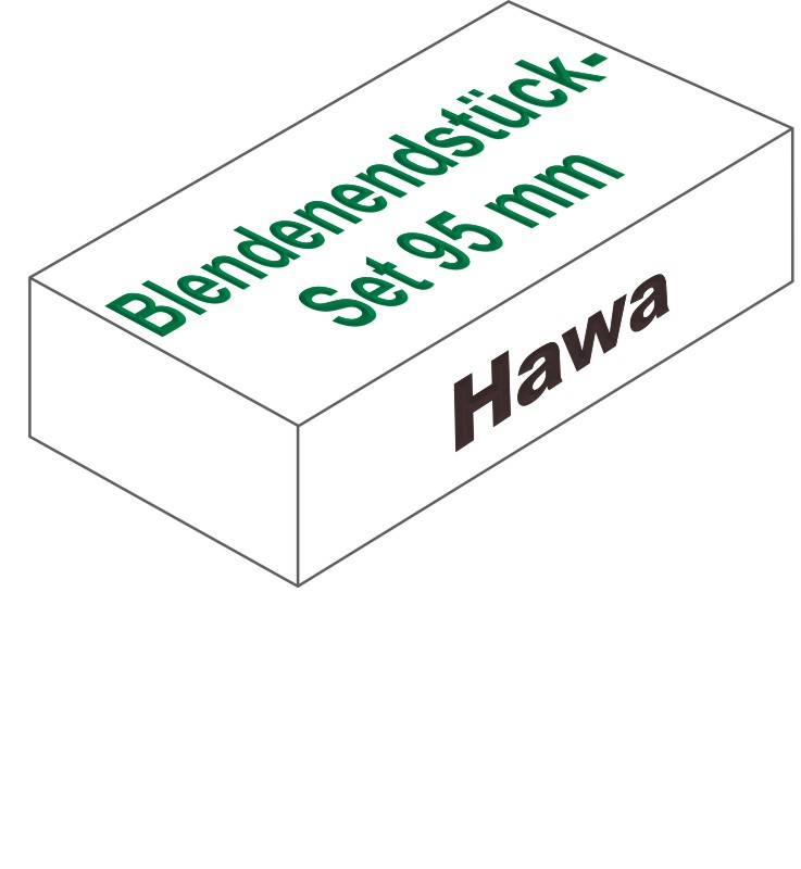 Blendenendstück-Set  Hawa Junior, rechts, 95 mm, eloxiert Produktbild BIGPIC L