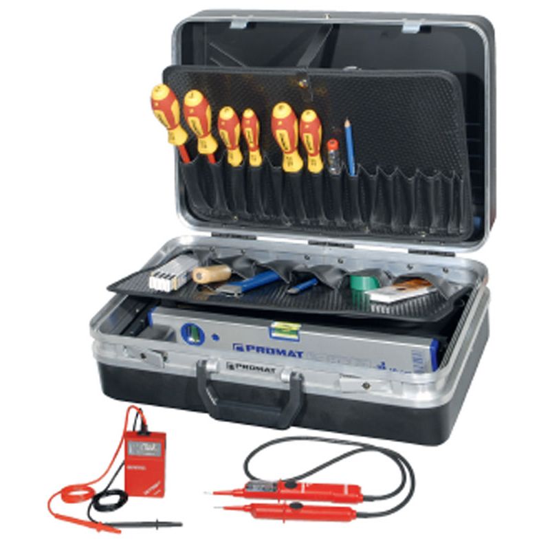 Werkzeugsortiment für Elektriker im Schalenkoffer Produktbild BIGPIC L
