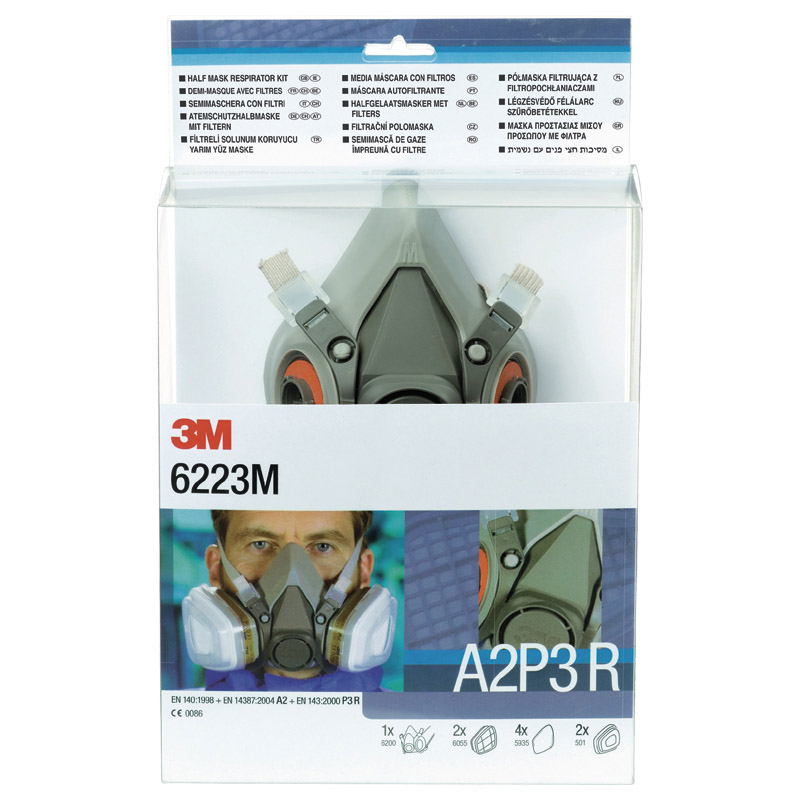 Atemschutzhalbmasken-Set 6223M A2P3R 3M Produktbild BIGPIC L