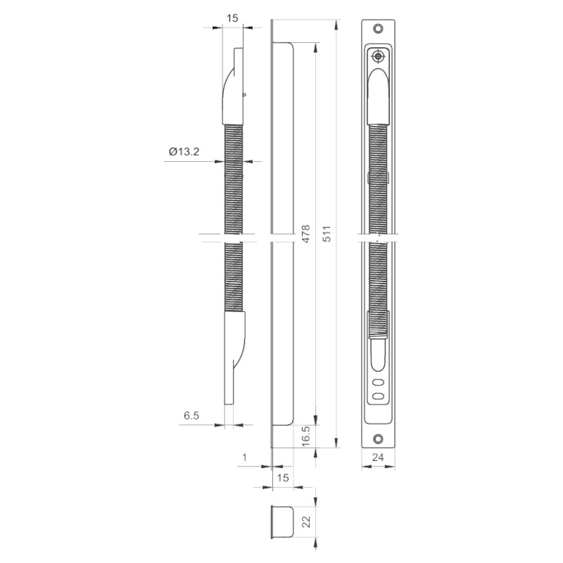 WINKHAUS Einbau-Kabelübergang für Türen M 11 91  Produktbild BIGSKZ L
