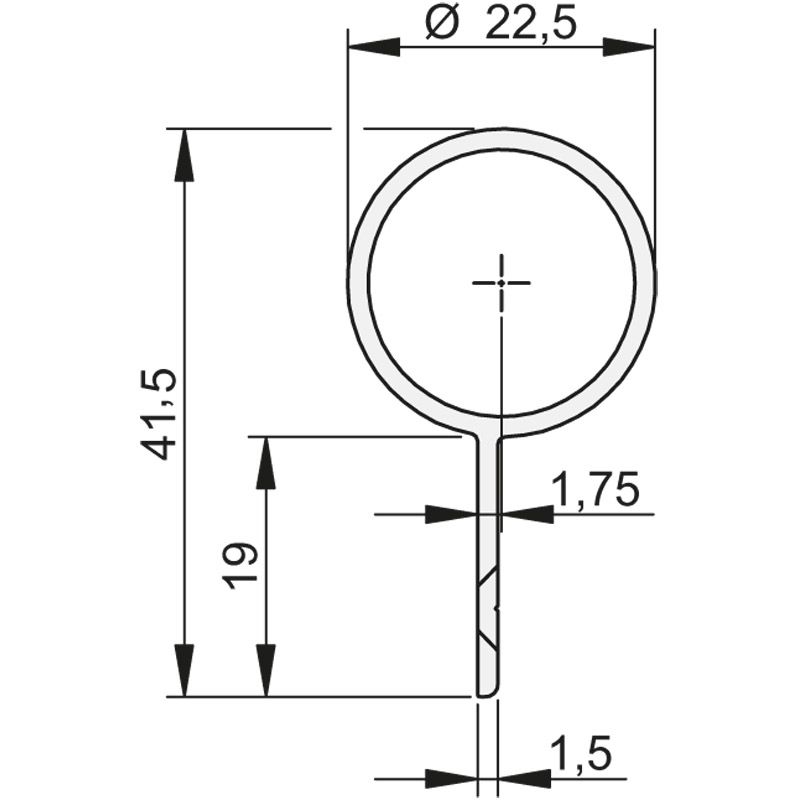ATHMER Schutzprofil BO-23 für stumpfe Holztüren mit Aufschraub-Lappenbändern Produktbild BIGSKZ L