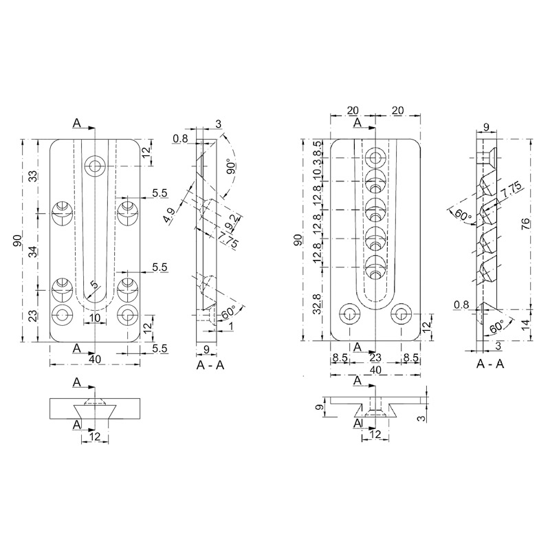 PITZL Standard Verbinder HVP für Holz-Holzanschluss 40x90 *88109.0000* Produktbild BIGSKZ L