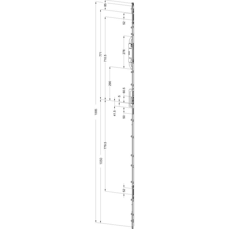 WINKHAUS T-SL U26-BN13 Schließleiste mit integriertem Türkantriegel Produktbild BIGSKZ L