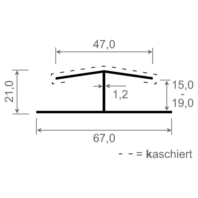 H-Profil 47x21 mm Lg. 6,00 mfoliert436 7048 BASALTGRAU COOL COLOR [126] Produktbild BIGSKZ L