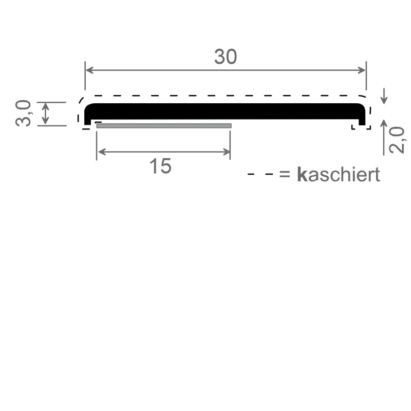Flachprofil 30x3/2 mm SK Lg. 6,00 mfoliert436 1015 ALUX WEIßALUMINIUM [101] Produktbild BIGSKZ L