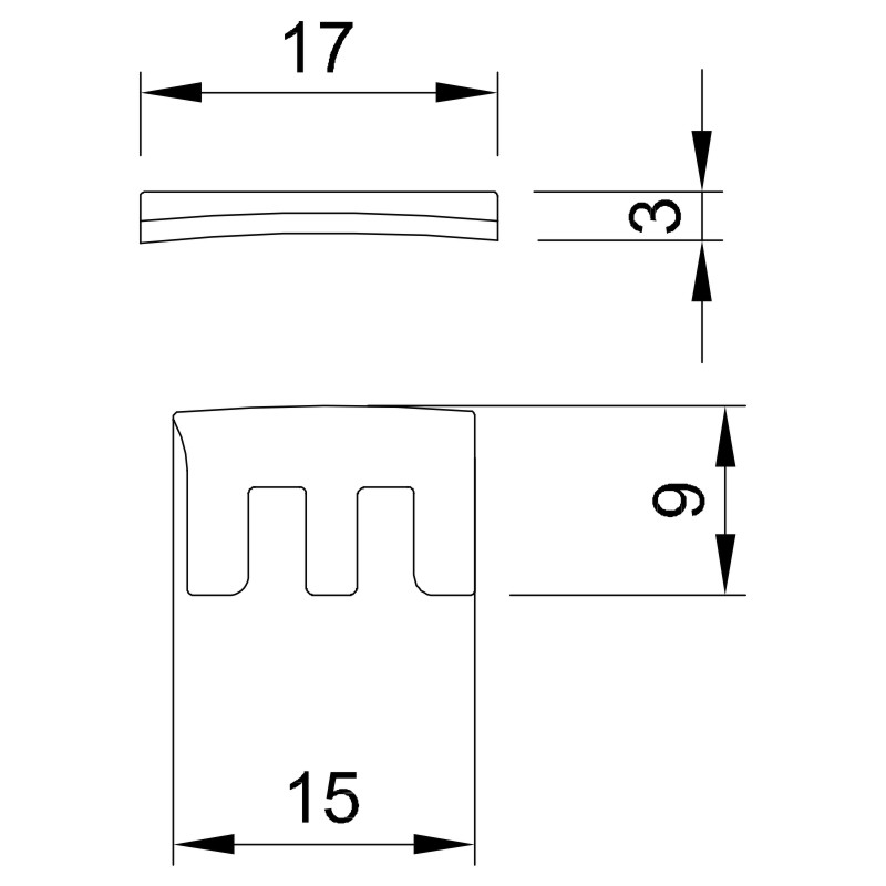 Set Obermagnet (3x17 mm) und Untermagnet (9x25 mm 3-füßig) braun Länge 4500 mm höherer Schallschutz Produktbild BIGSKZ L