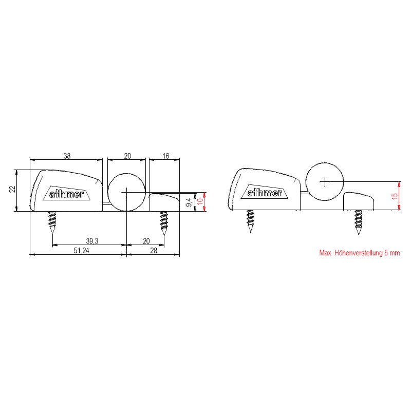 ATHMER Schutzsystem BR-20+ für flächenbündige Türen mit Rollenbändern Produktbild BIGSKZ L