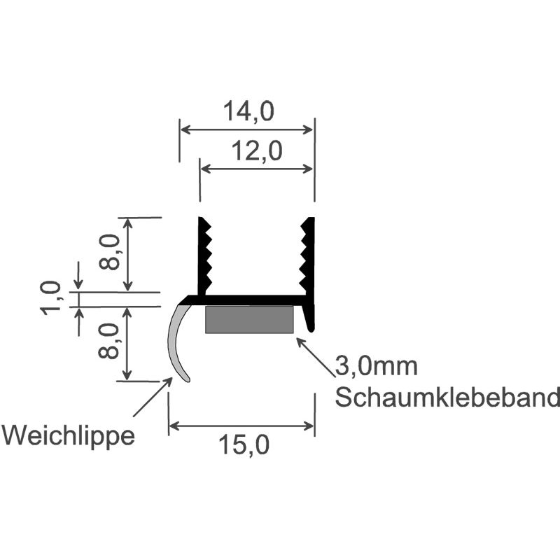 MENKE PVC-Putzanschlussprofil mit Weichlippe und Schaumklebeband Nr. 078480 Produktbild BIGSKZ L