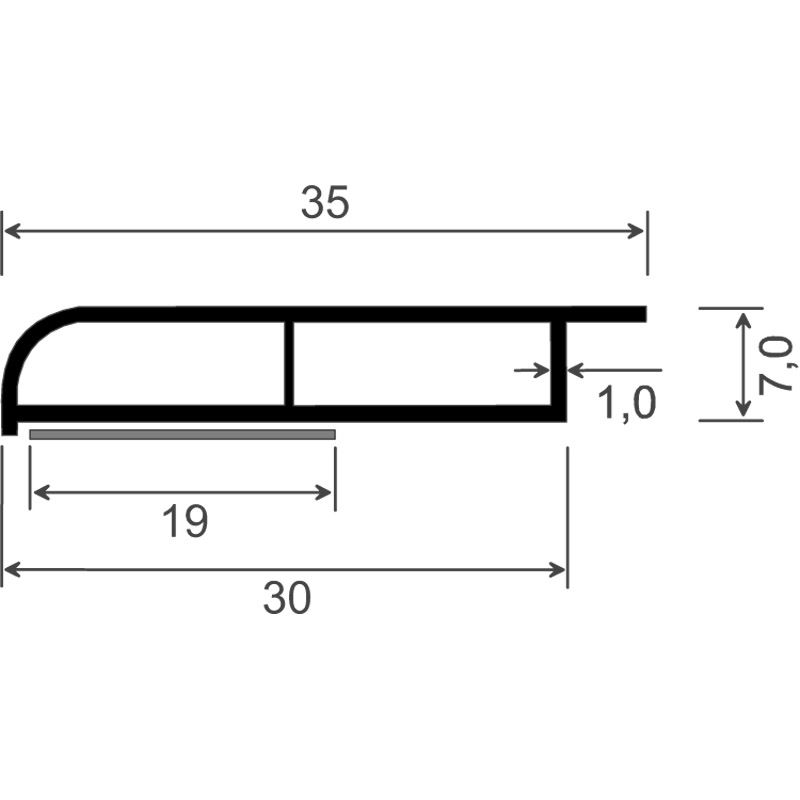MENKE PVC-Kammerprofil Softline mit Steg, Nase und Schaumklebeband Produktbild BIGSKZ L