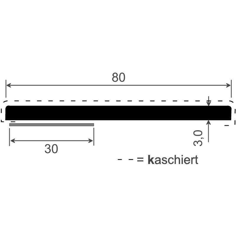MENKE PVC-Flachprofil mit abgerundeten Ecken und Schaumklebeband Produktbild BIGSKZ L