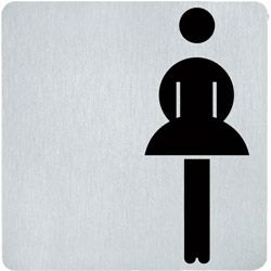 Hinweiszeichen Toilette Damen Edelstahl fein matt Produktbild