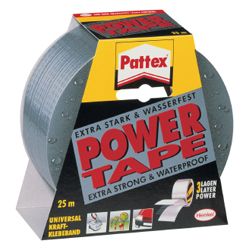 Gewebeband silber-grau PATTEX Power-Tape Länge 25 m Breite 50 mm Produktbild