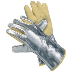 Hitzeschutzhandschuhe 5-Finger, Universalgröße natur/silber JUTEC  AR mit aluminisiertem Preox-Aramid EN 388, EN 407 Kategorie III Produktbild