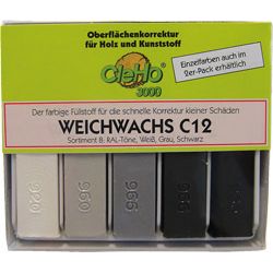 Cleho Weichwachs C12 Sortiment 8 für Weiß, Grau, Schwarz Produktbild