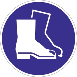 Gebotszeichen Fußschutz benutzen  ASR A1.3/DIN EN ISO 7010 Folie Produktbild