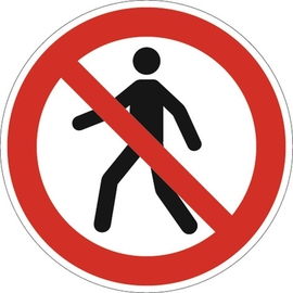 Verbotszeichen ASR A1.3/DIN EN ISO 7010   Fußgänger verboten Kunststoff Produktbild