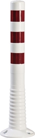 Sperrpfosten Polyurethan weiß/rot D. 80 mm   zum Aufschrauben m.Befestigungsmaterial Höhe über Flur 750 mm Produktbild