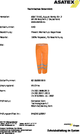 Warnschutz-Regenhose Größe M PREVENT  orange 100 % PES Produktbild