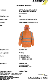 Warnschutz-Regenjacke Größe M PREVENT  orange 100 % PES Produktbild