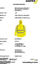 Warnschutz-Regenjacke Größe M PREVENT  gelb 100 % PES Produktbild