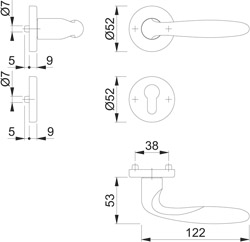 HOPPE Rosetten-Halbgarnitur Kombi-Schutz VERONA *M1510/42/42S* Produktbild BIGSKZ L