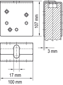 Verstärkungslasche für Holztüren Nr. 498 Produktbild BIGSKZ L