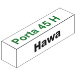Garnitur Hawa Porta 45 H, für 1 Türe, mit Laufschiene, Alu, L= 2000 mm Produktbild