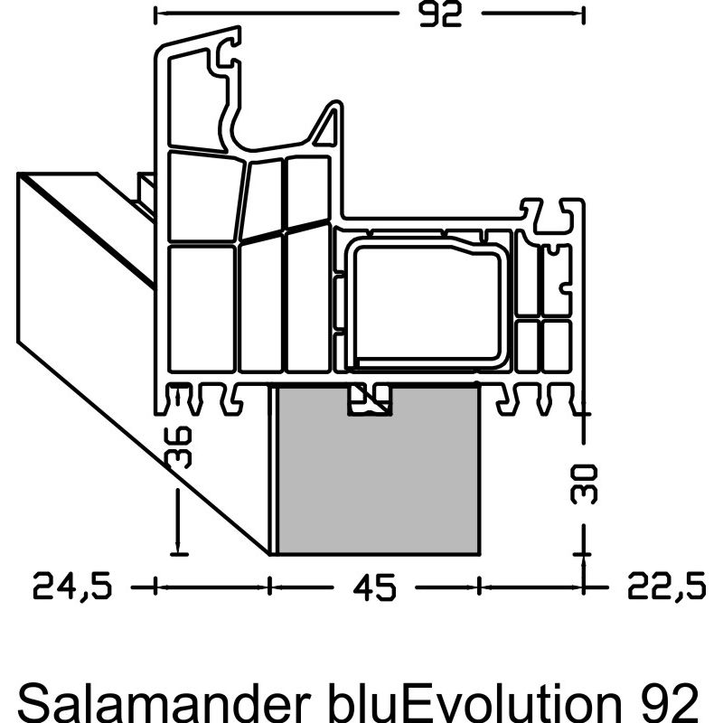 greenteQ Fensterbankanschluss-Dämmprofil mit PVC 30 mm hochdämmend Salamander Produktbild BIGANW L