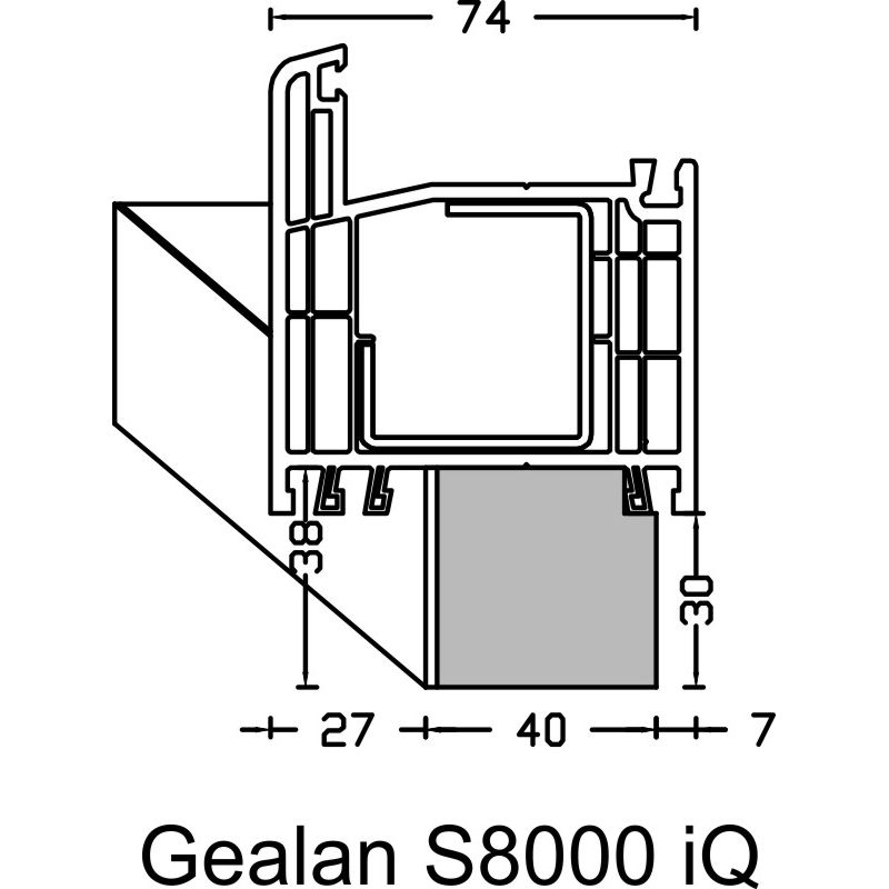 greenteQ Fensterbankanschluss-Dämmprofil mit PVC 30 mm hochdämmend Gealan Produktbild BIGANW L