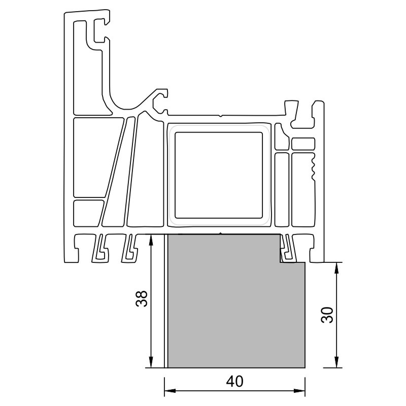 greenteQ Fensterbankanschluss-Dämmprofil mit PVC 30 mm hochdämmend Gealan Produktbild BIGANW L