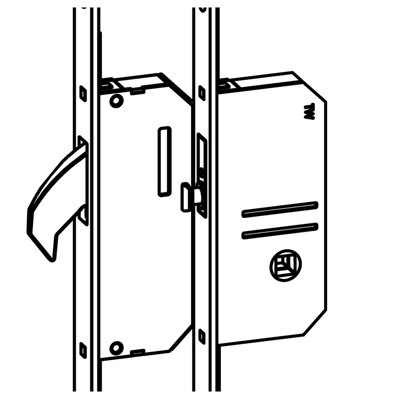 WINKHAUS Sicherheits-Tür-Verriegelung U24/50 hookLock UW M2 mit 2 Schwenkriegeln und Türwächter Produktbild BIGPIC L
