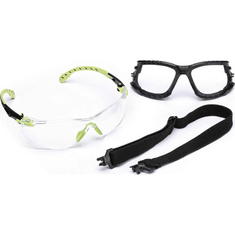 3M Schutzbrille Solus 1000-Set EN Bügel grün, Scheibe klar Polycarbonat Produktbild BIGPIC L