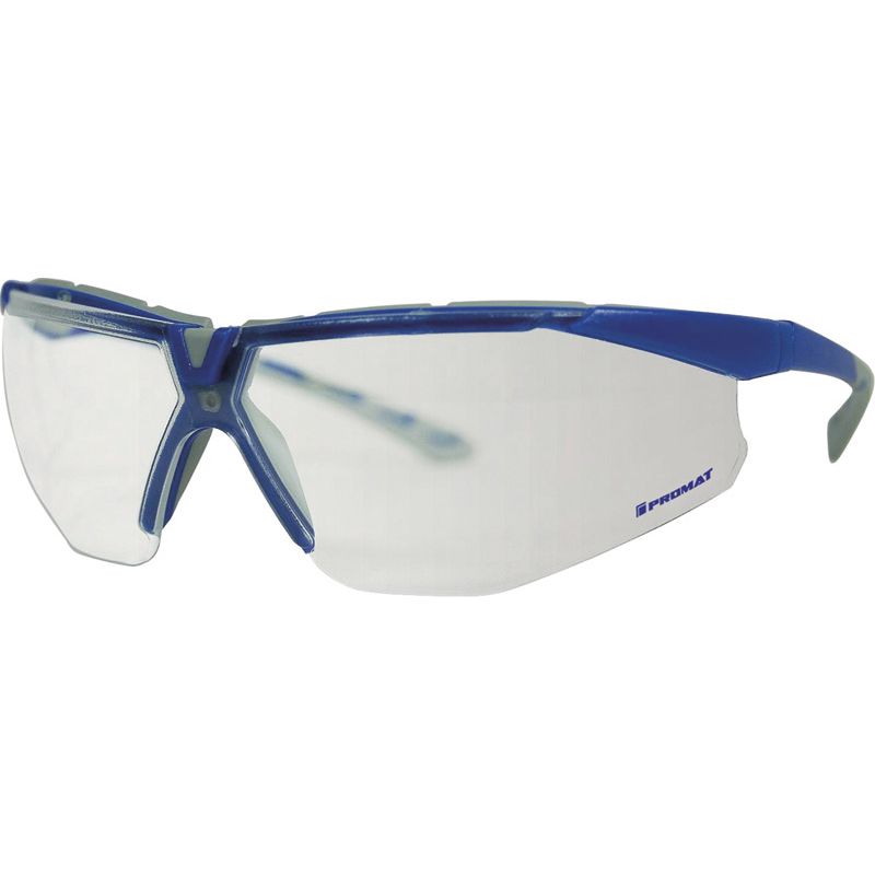 Schutzbrille EN 166 PROMAT Daylight Flex Bügel grau/dunkelblau, Scheibe klar PC Produktbild BIGPIC L