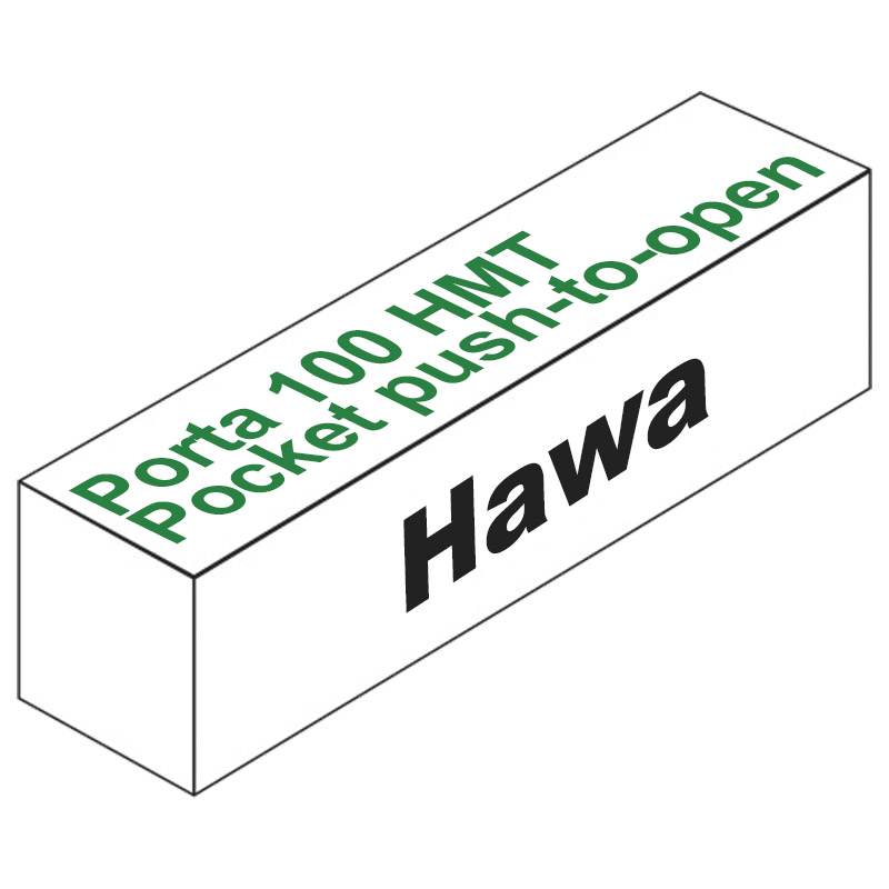 HAWA Schiebetürbeschlag Porta 100 HMT Pocket mit push-to-open mit Laufschiene Produktbild BIGPIC L