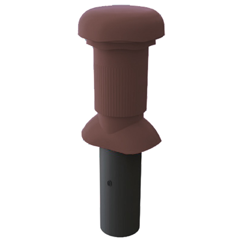 Klöber Entlüftungsrohr Venduct mit Regenhaube DN 100 dunkelbraun 0200 Produktbild BIGPIC L