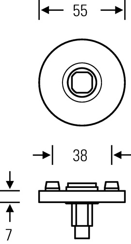 Türdrückerrosette ASL 1731 8 mm ER Produktbild BIGPIC L