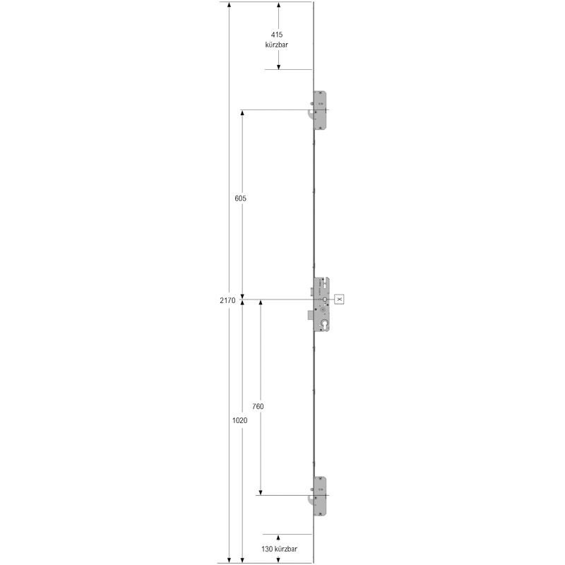 KFV Mehrfachverriegelung F20/65 AS2750 mit Falle, Schwenkhaken und abgesetzter Softlockfalle Produktbild BIGSKZ L