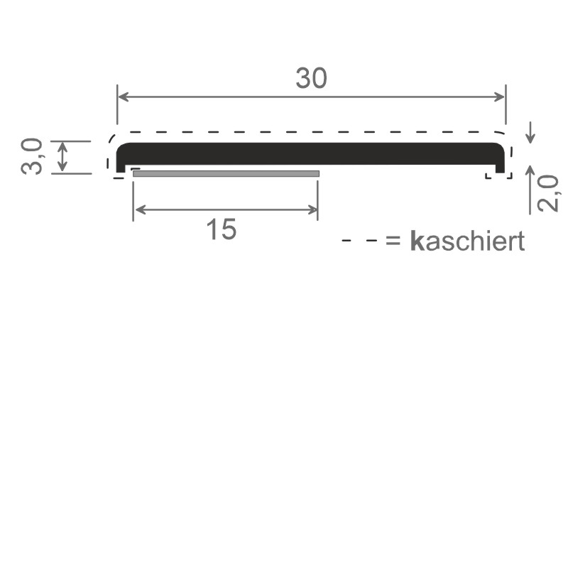 Flachprofil 30x3/2 Schaum-SK Lg. 6,00m Weiß Genarbt Produktbild BIGSKZ L
