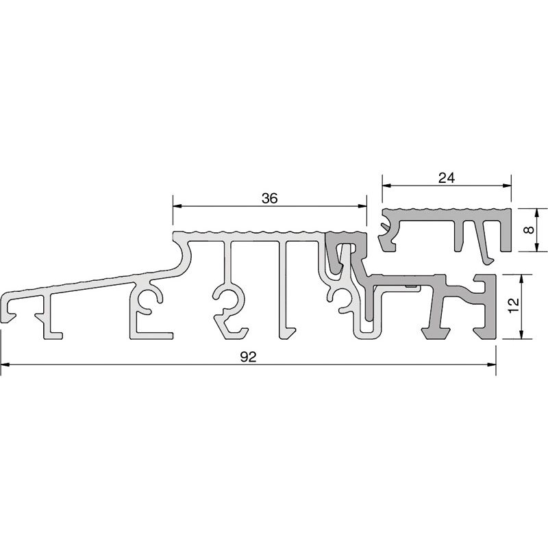 GKG Türschwelle 92 mm TS59212-24-FL mit loser Schließblechleiste 24 mm Produktbild BIGSKZ L