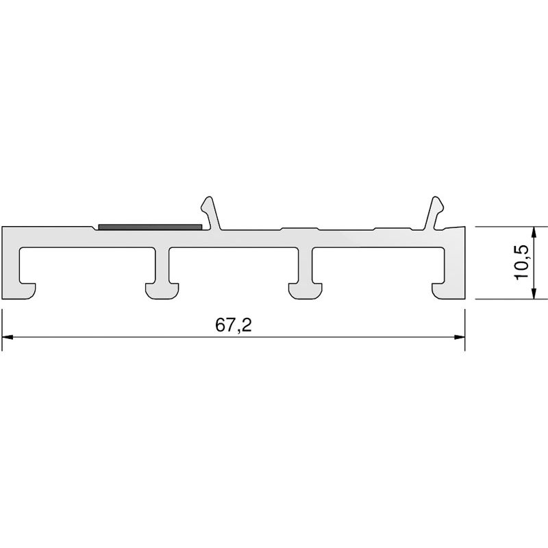 Adapterprofil für Türschwelle passend zu Verbreiterung 68mm (TSUK68-30 / TSUK68-100 / TSUK68-150), passivhaustauglich Farbe: Lichtgrau ähnlich RAL7035 Produktbild BIGSKZ L