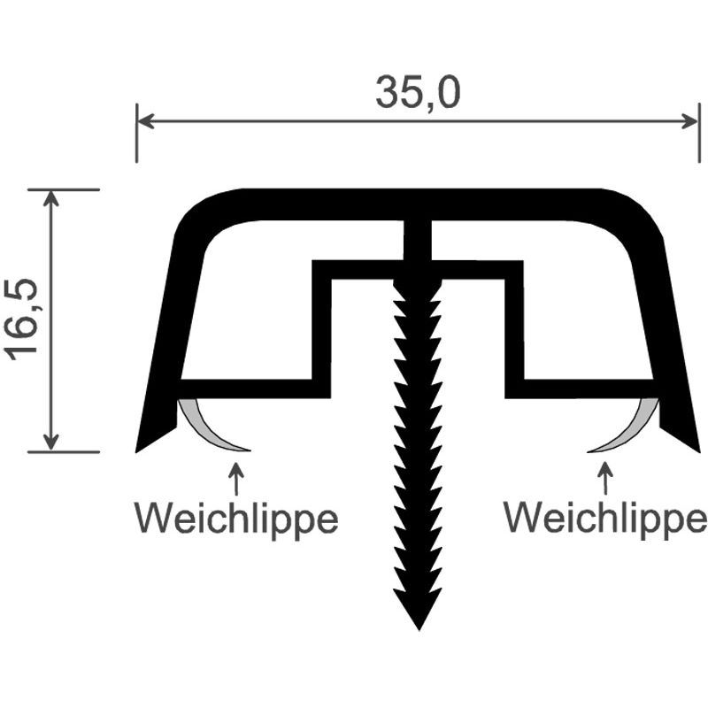 MENKE PVC-Abdeckprofil mit innenliegenden Weichlippen Nr. 450 Produktbild BIGSKZ L