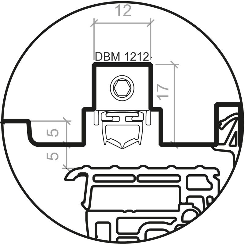 DEVENTER Automatische Türdichtung DBM 1212 MINI Produktbild BIGSKZ L